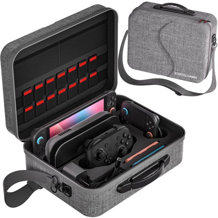 For Nintendo Switch 2 STARTRC GAMES Multifunctional Storage Bag Handbag Portable Crossbody Bag(Gray)