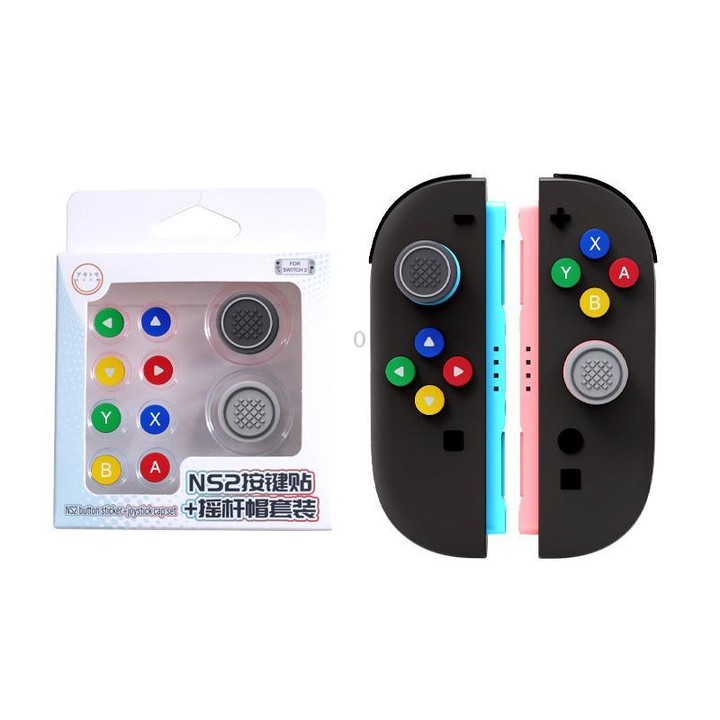 For Nintendo Switch 2 Joy-Con Controllers Silicone Button Skins & Joystick Caps Set(Classic Colorful)