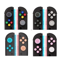 For Nintendo Switch 2 Joy-Con Controllers Silicone Button Skins & Joystick Caps Set(Red Blue)