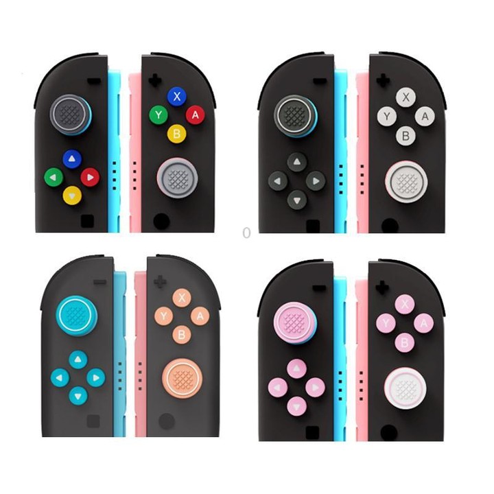 For Nintendo Switch 2 Joy-Con Controllers Silicone Button Skins & Joystick Caps Set(Green Blue)
