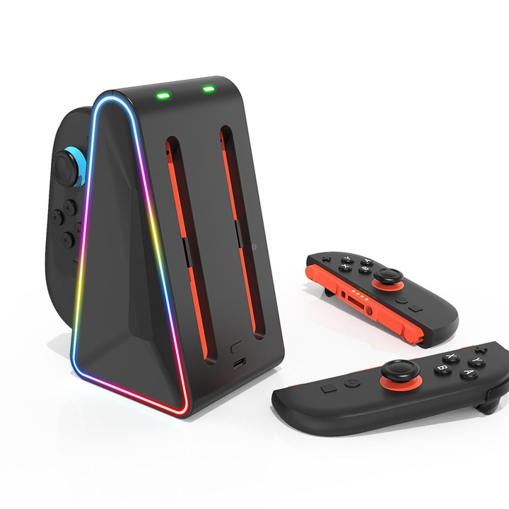 For Nintendo Switch 2 4 In 1 Handle Charger Storage Base(Black)