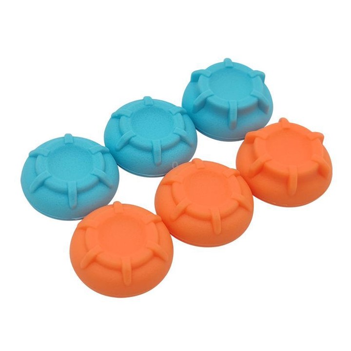 For Nintendo Switch 2 Silicone Joystick Cap 6 In 1 Key Protection Cap(Orange+Blue)