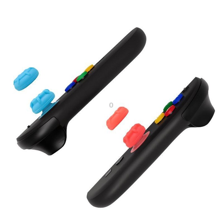 For Nintendo Switch 2 Silicone Joystick Cap 6 In 1 Key Protection Cap(Orange+Blue)