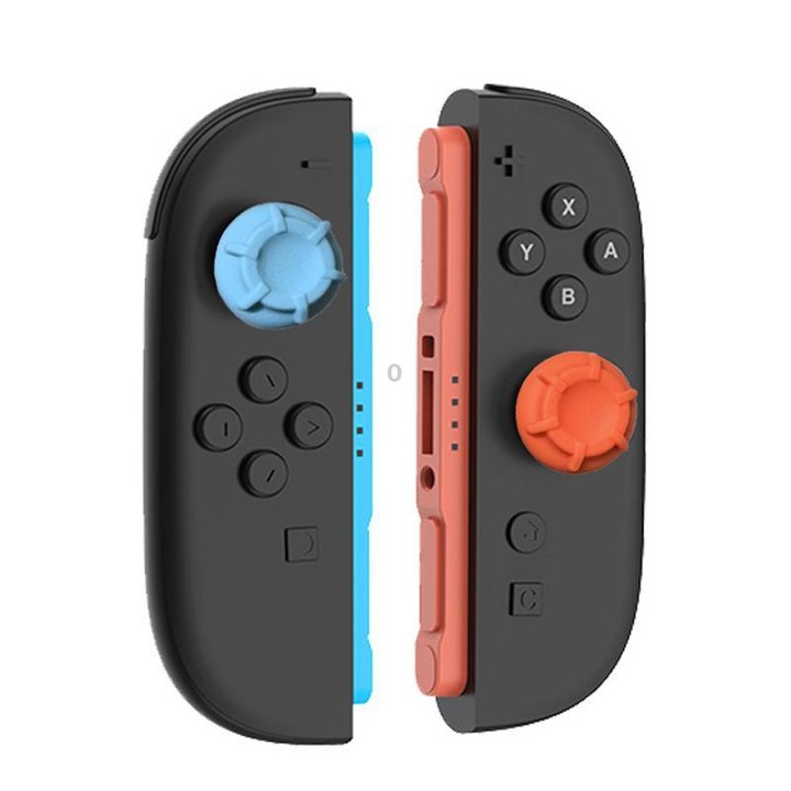 For Nintendo Switch 2 Silicone Joystick Cap 6 In 1 Key Protection Cap(Orange+Blue)
