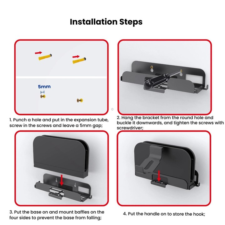For Nintendo Switch 2 PGTECH GP-369 Game Consol Wall Mount Storage Rack With Handle Storage Hook