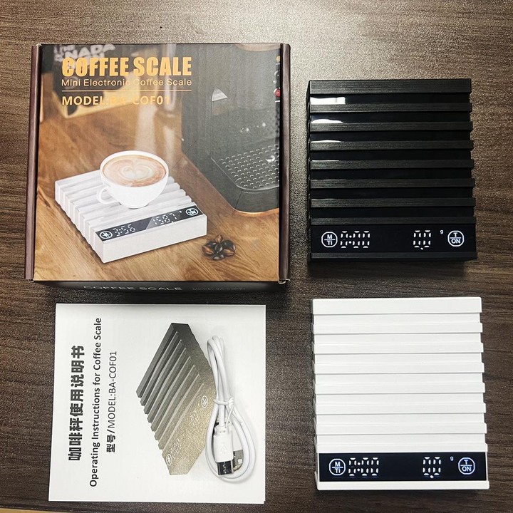 BA-COF01 Smart Mini Hand-Drip Coffee Electronic Scale Automatic Timer Portable Kitchen Scale(White)