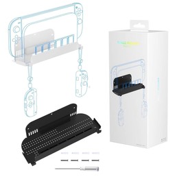 Wall Mount Holder for Nintendo Switch 2/Switch/Switch OLED & Joy-Con With Game Card Storage(White)