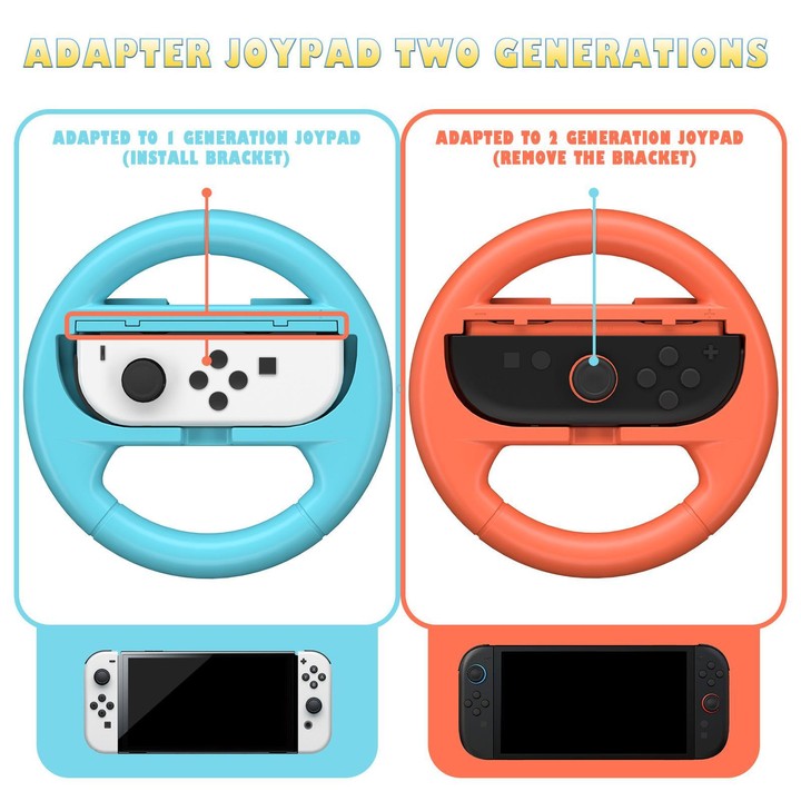 2pcs /Pack Steering Wheel Grip for Nintendo Switch 2/Switch Joy-Con Controllers(Pink)