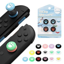For Nintendo Switch 2 Joy-Con 2pairs Claw-Print Silicone Thumb Grip Caps Button Covers(Orange Blue)