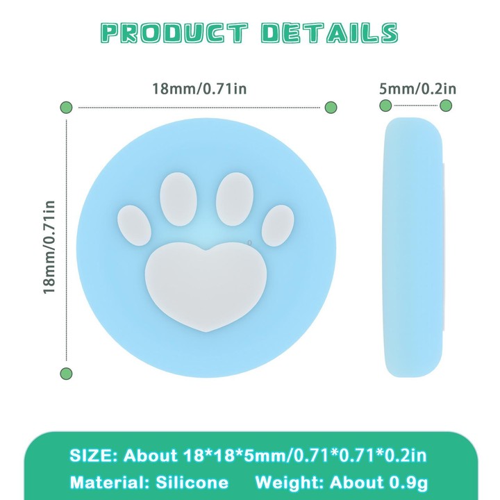 For Nintendo Switch 2 Joy-Con 2pairs Claw-Print Silicone Thumb Grip Caps Button Covers(White Blue Green)