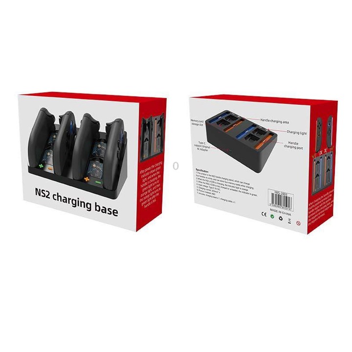 4-in-1 Charging Dock for Nintendo Switch 2 Joy-Con Charging for 4 Controllers with 4 Memory Card Slots