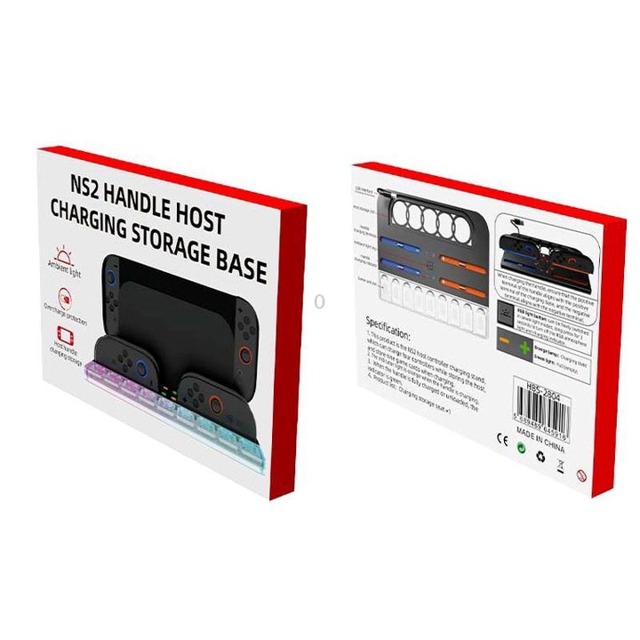 For Nintendo Switch 2 Console and Joy-Con Controllers Charging Dock with RGB Lighting, 9 Game Card Slots