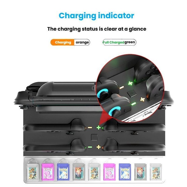 For Nintendo Switch 2 Console and Joy-Con Controllers Charging Dock with RGB Lighting, 9 Game Card Slots