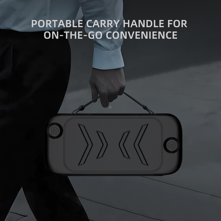 For Nintendo Switch 2 Full-Body Protective Case TPU Base + ABS Cover with Built-in Stand & Carrying Handle(Transparent Black)