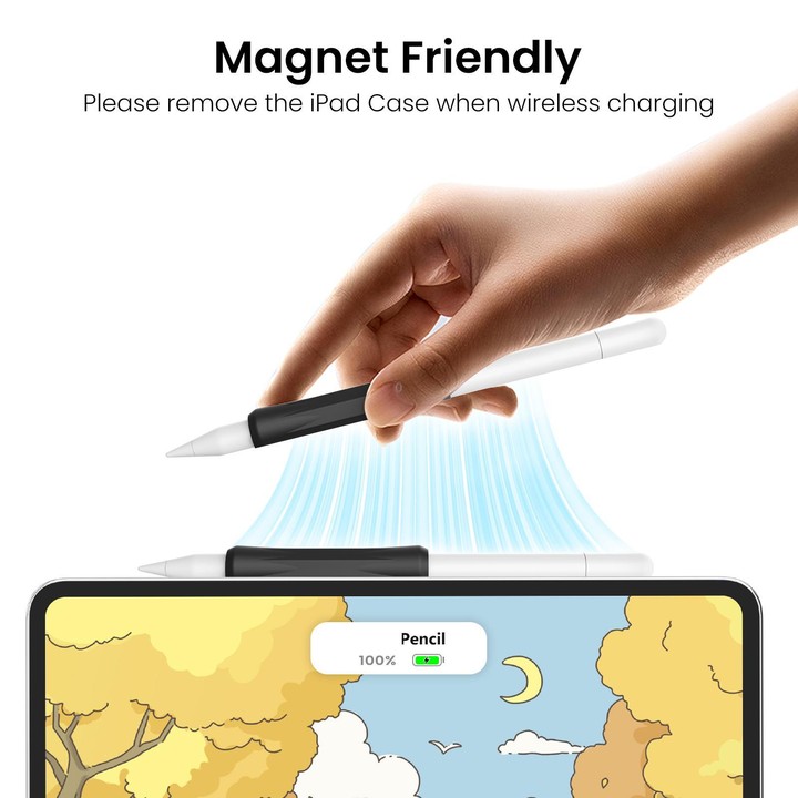 For Apple Pencil Pro / USB-C / 2 AhaStyle DD07 3pcs Silicone Pen Grip(White+Blue+Black)