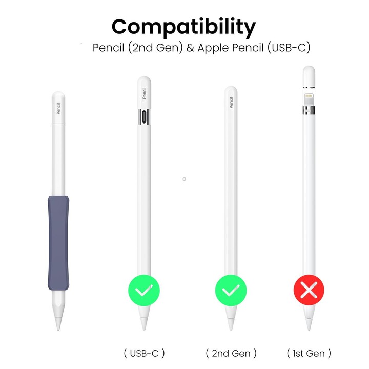 For Apple Pencil Pro / USB-C / 2 AhaStyle DD07 3pcs Silicone Pen Grip(White+Pink+Purple)