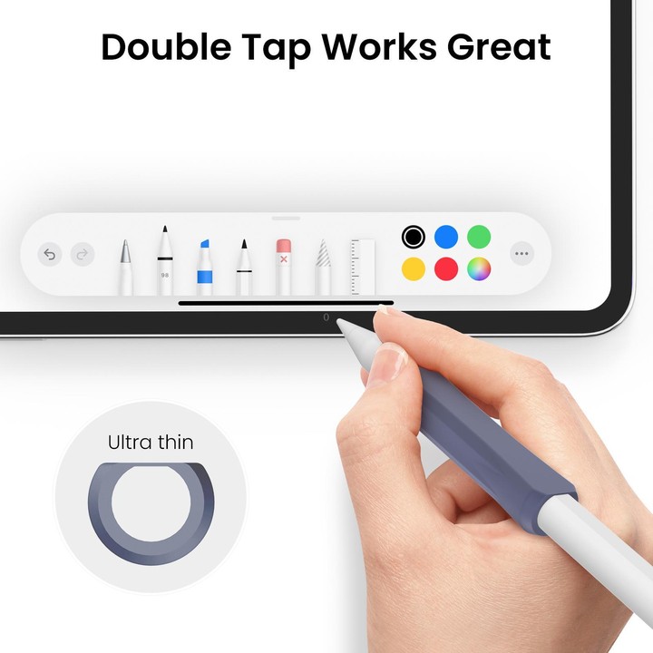 For Apple Pencil Pro / USB-C / 2 AhaStyle DD07 3pcs Silicone Pen Grip(Dark Gray+Green+Gray)