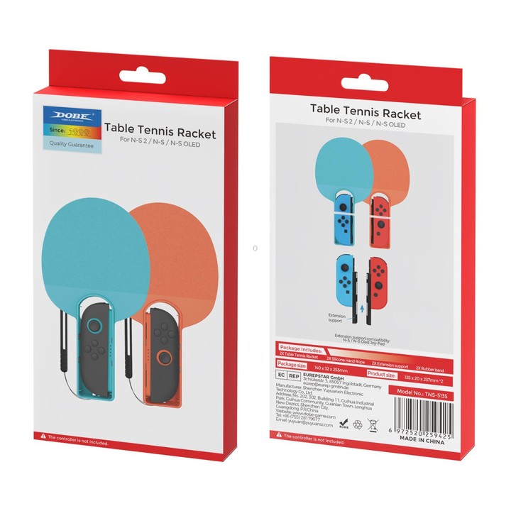 Table Tennis Racket for Nintendo Switch 2/Switch/Switch OLED Joy-Con Controller Attachments