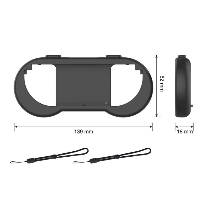 For Nintendo Switch 2 Joy-Con 1pair Comfort Grip with Adjustable Wrist Band(Black)