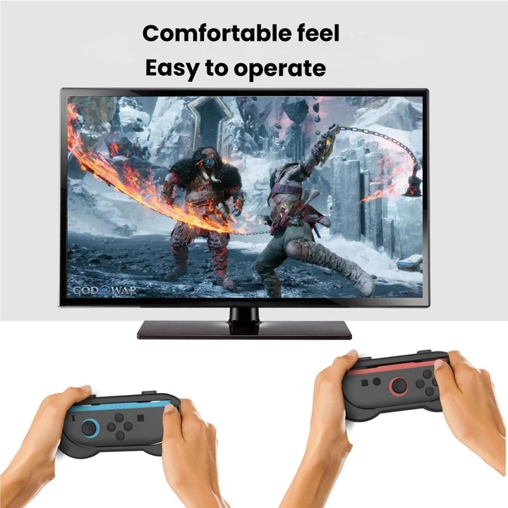 For Nintendo Switch 2 Joy-Con 1pair Comfort Grip with Adjustable Wrist Band(Blue Red)