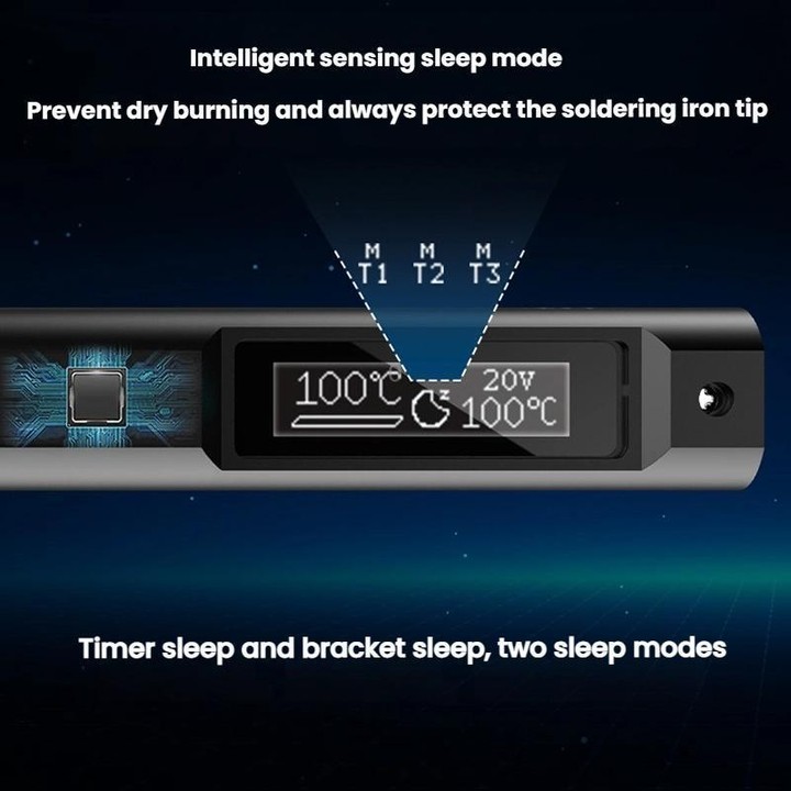 100W Intelligent Precision Aluminum Alloy Soldering Iron With Light, Model: TS21-KU Set