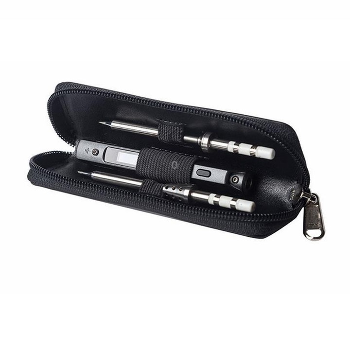 Microfiber Leather Soldering Iron Portable Tool Storage Bag(Black)