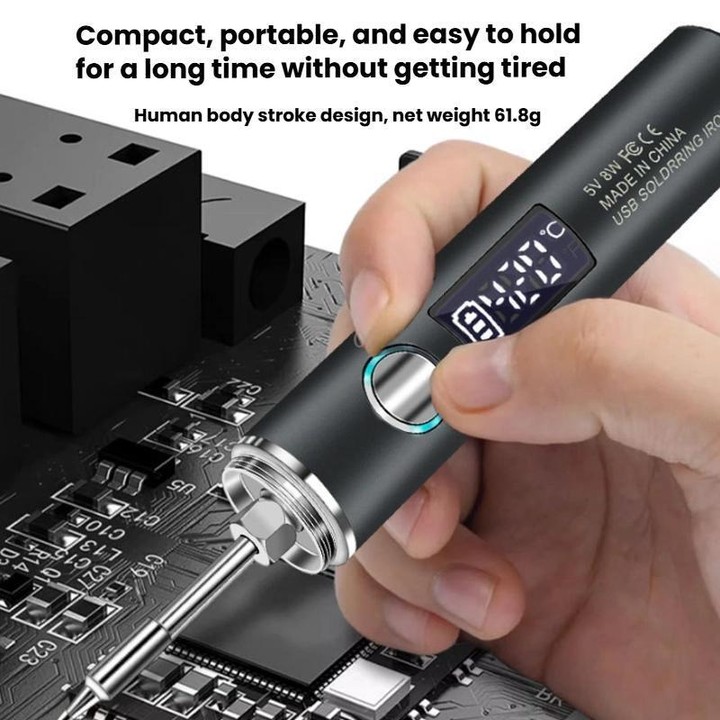 Mini USB Portable Wireless Digital Display Soldering Iron, Specification: Large 1400 mAh