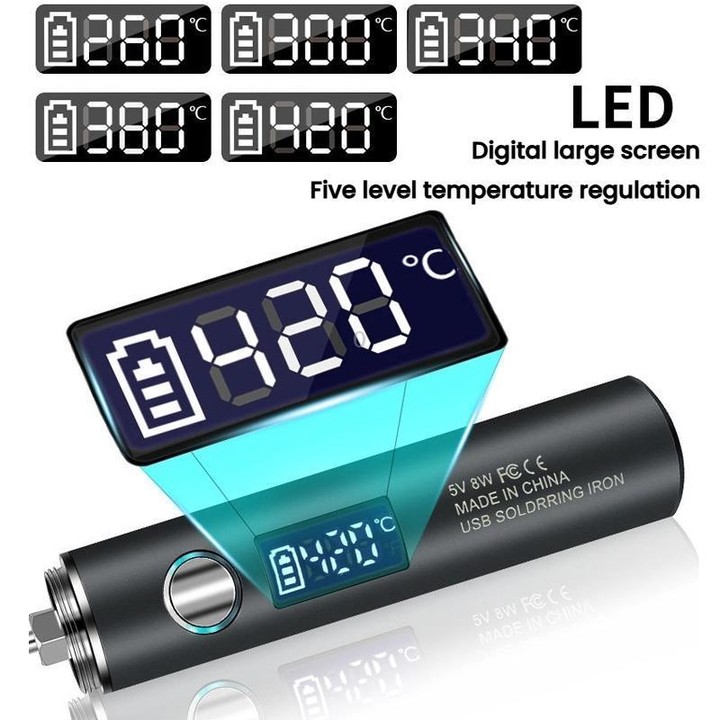 Mini USB Portable Wireless Digital Display Soldering Iron, Specification: Large 1400 mAh