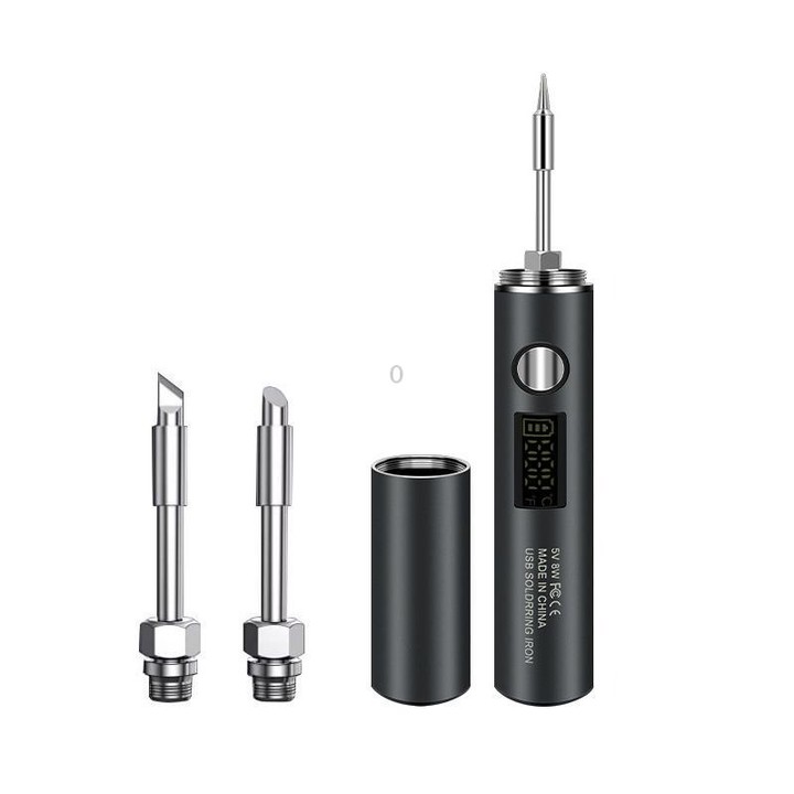 Mini USB Portable Wireless Digital Display Soldering Iron, Specification: Large 1400 mAh + Blade + Horseshoe Head