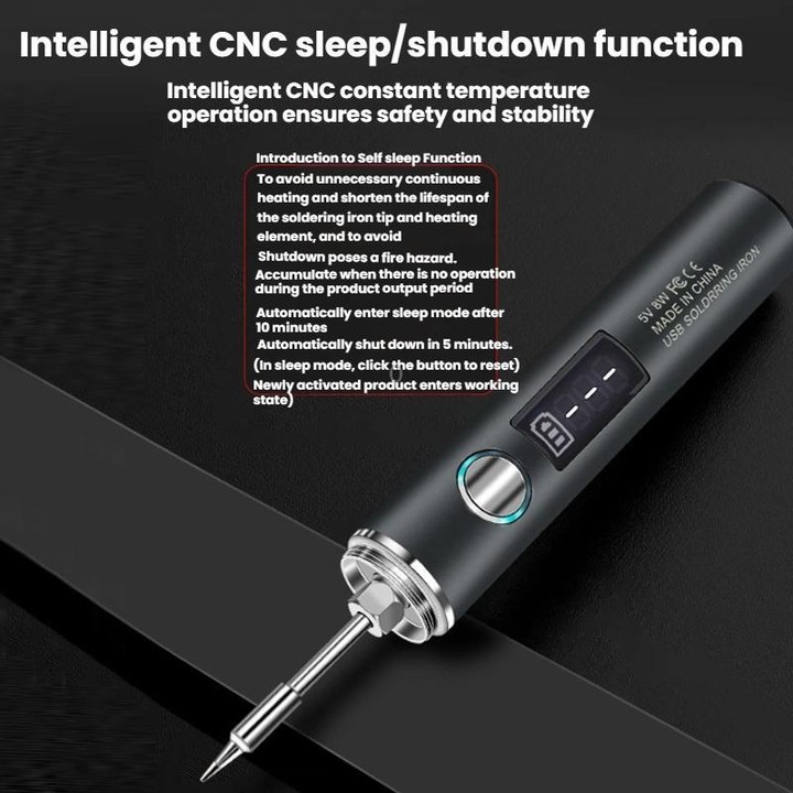 Mini USB Portable Wireless Digital Display Soldering Iron, Specification: Large 1400 mAh + Blade + Horseshoe Head
