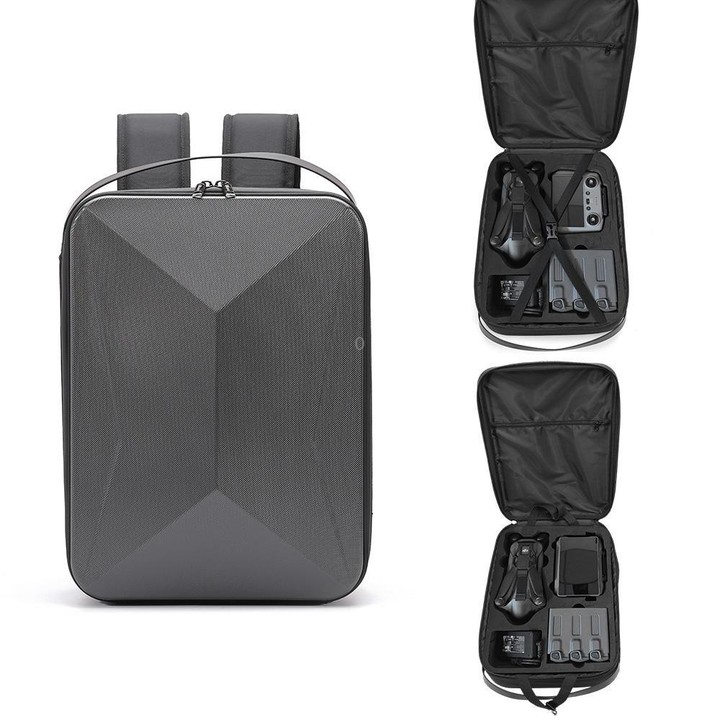 For DJI Mavic 4 Pro Fly More Combo / Creator Combo BKANO Hard Shell Backpack Storage Bag(Black)