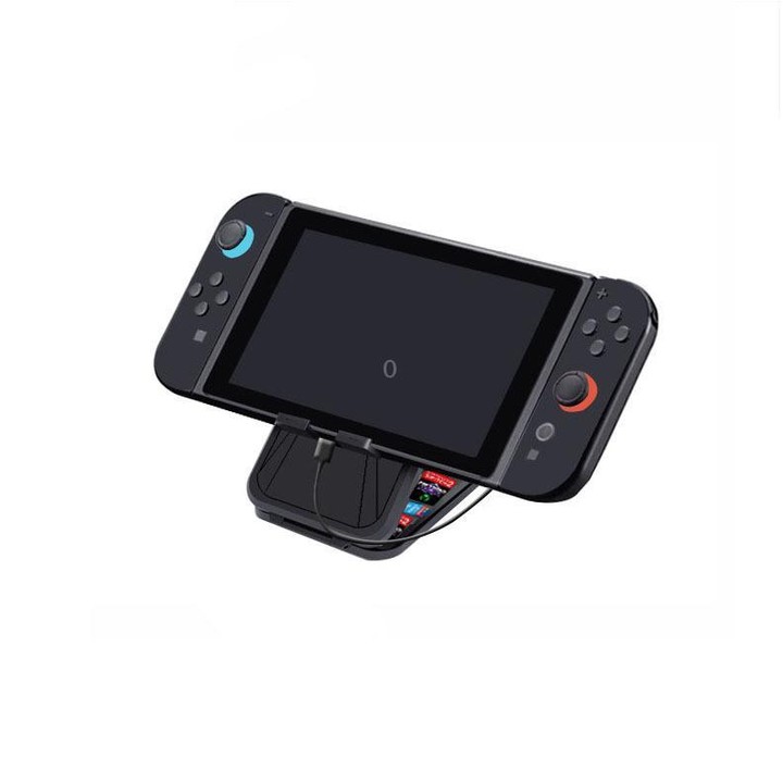 KJH Card Box Stand for Nintendo Switch 2 / Switch OLED / Lite Foldable Holder with 9 Game Card Slots & 4 SD Card Slots(Black Ora