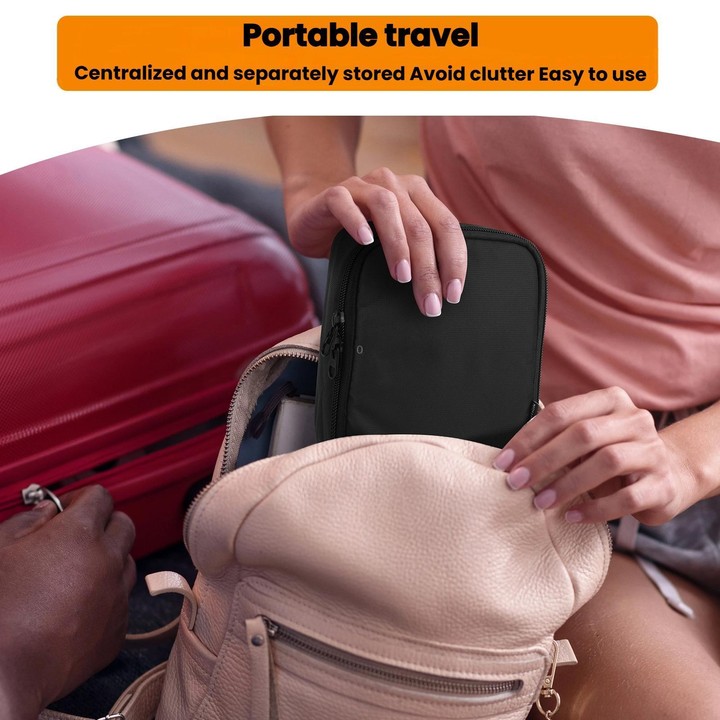 Multifunctional Wireless Charger Portable Storage Bag(Black)