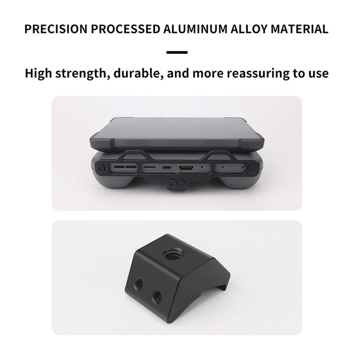 For DJI RC Pro 2 Aluminum Alloy 1/4-inch Tripod Adapter Mounting Bracket(Black)