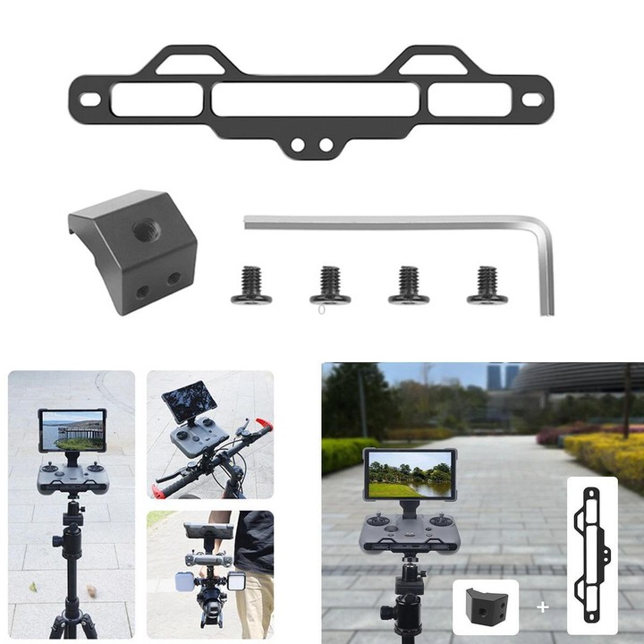 For DJI RC Pro 2 Aluminum Alloy 1/4-inch Tripod Adapter Mounting Bracket(Black)
