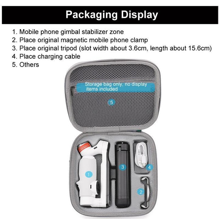 For Insta360 Flow Smartphone Gimbal Stabilizer BKANO Shoulder Bag Waterproof Portable Storage Case(Gray)
