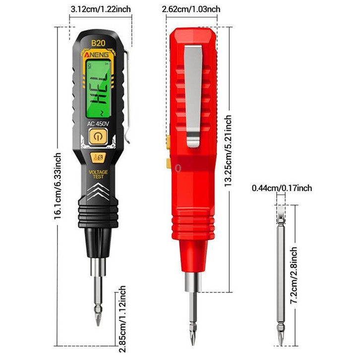 ANENG Multifunctional High-Precision Breakpoint Digital Display Test Pen(Black)