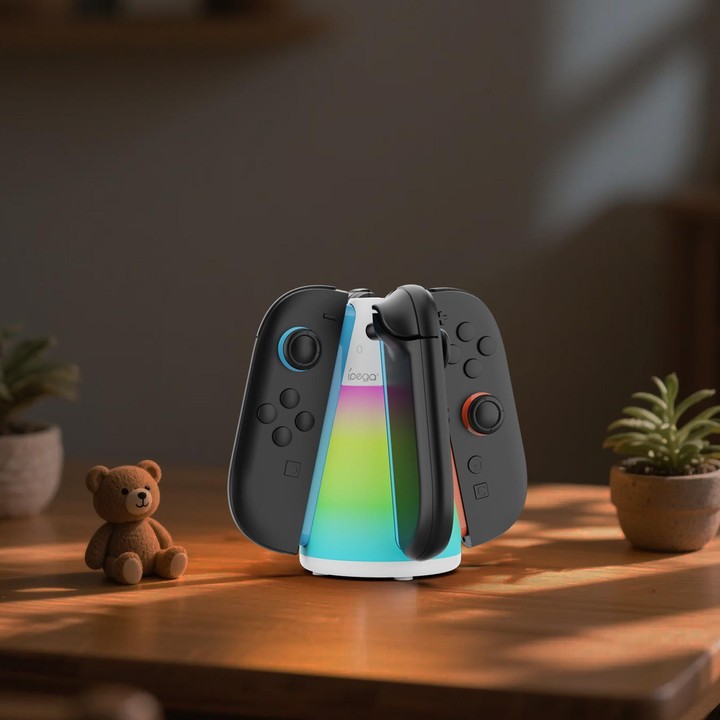 For Nintendo Switch 2 Joy-Con Controllers ipega 4-in-1 Charging Dock Quad Charger Station with RGB Light
