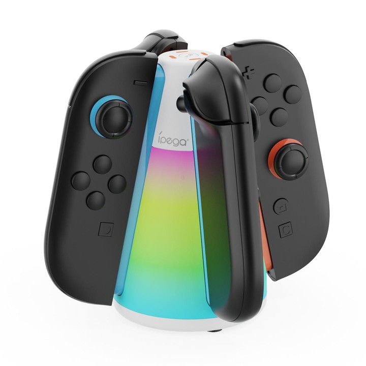For Nintendo Switch 2 Joy-Con Controllers ipega 4-in-1 Charging Dock Quad Charger Station with RGB Light