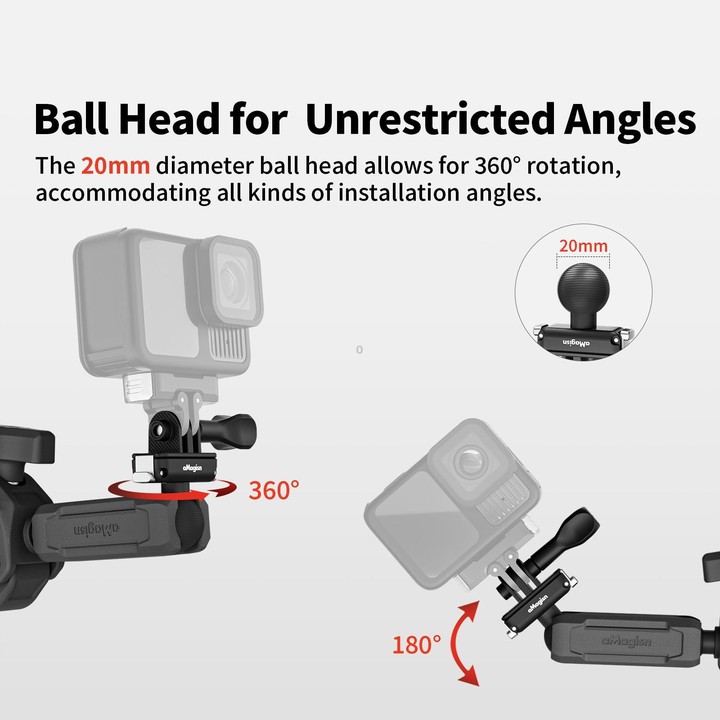 aMagisn HM10 For Insta360, DJI, GoPro Cameras Metal Arm Clamp Holder Cycling Clamp Bracket