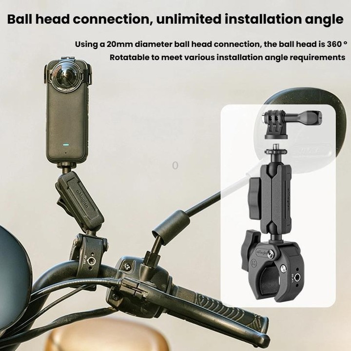 aMagisn HM07 For Insta360, DJI, GoPro Cameras Metal Arm Clamp Holder Cycling Bracket