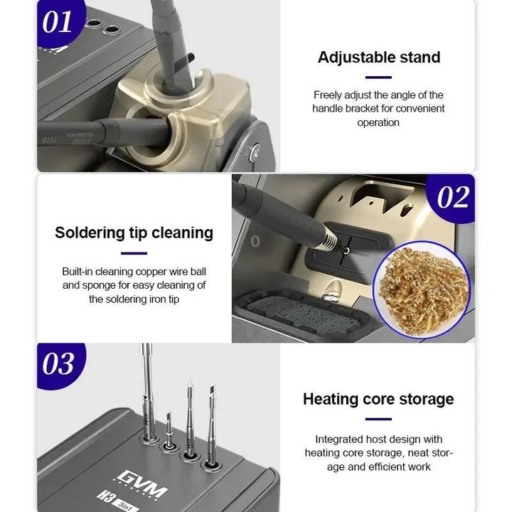 GVM H3 Smart 3 In 1 Electric Welding Station Mainboard Soldering Iron Smartphone Repair Smart Constant Temperature Soldering Iro