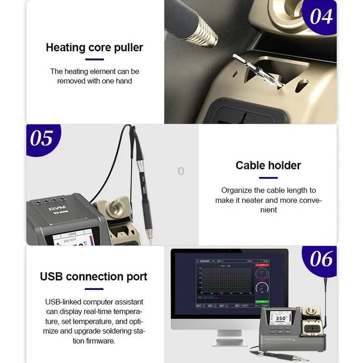 GVM H3 Smart 3 In 1 Electric Welding Station Mainboard Soldering Iron Smartphone Repair Smart Constant Temperature Soldering Iro