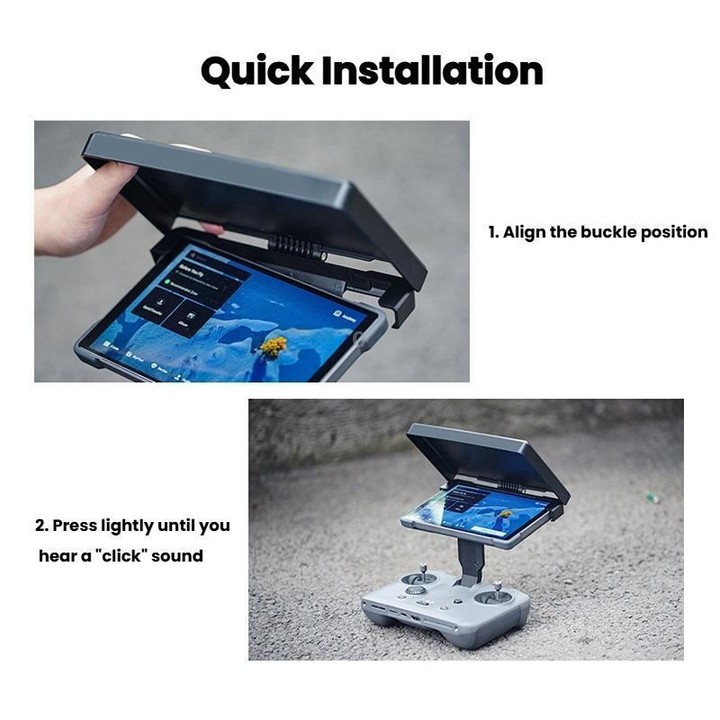 For DJI RC Pro 2 Controller CYNOVA Sunshade Hood Adjustable Anti-Glare Shield with Multi-Angle Positioning(Gray)