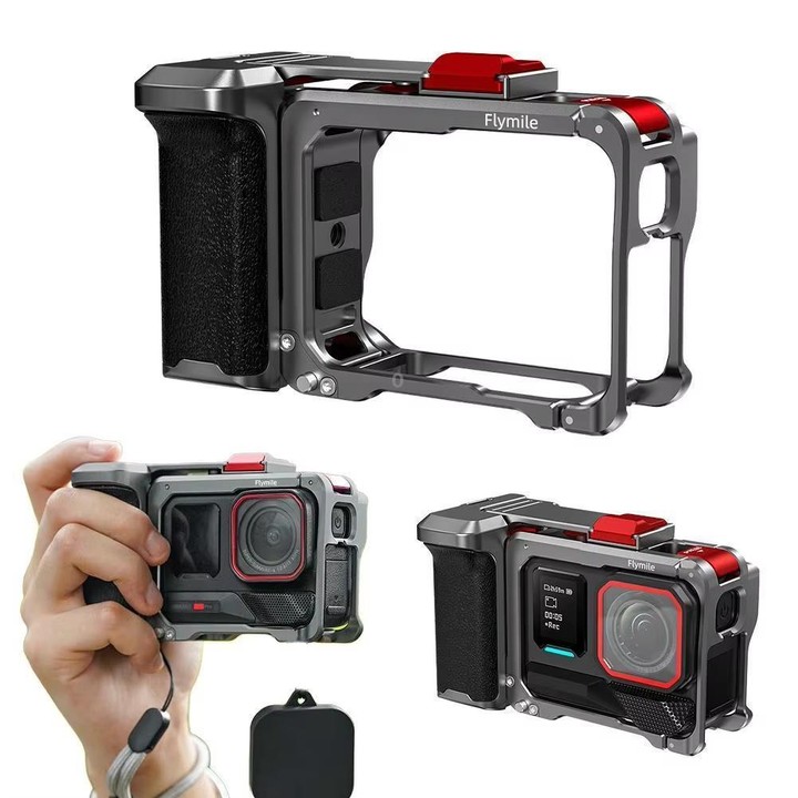 For Insta360 Ace Pro 2 / Ace Pro Flymile Xplorer Grip Kit Street Photography Handle Metal Cage Case(AC2013)