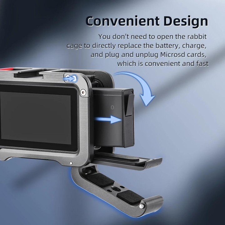 For DJI Action 5 Pro/Action 4/Action 3 Flymile Aluminum Alloy Camera Cage Protective Metal Frame(Metal Color)