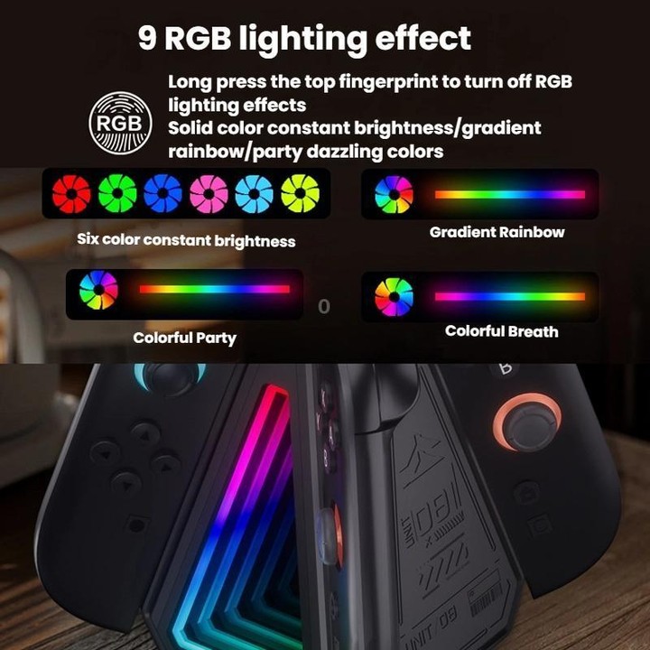 For Nintendo Switch 2 Joy-Con Controllers 4 In 1 Triangular Charging Base With RGB Light(Black)