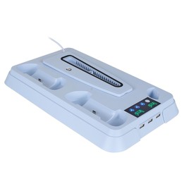 For PS5 Pro / PS5 Slim / PS5 Multifunctional Cooling Base With Dual Handle Charging Dock, Style: YH66 White