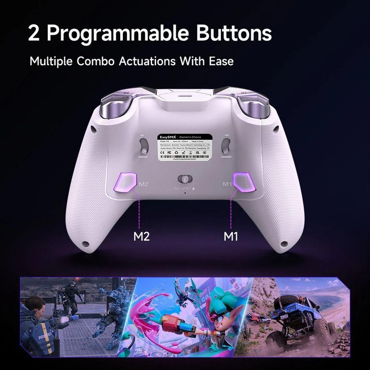 EasySMX D10 Wireless Gaming Controller with Dual-Mode Triggers & TMR Hall Effect Joysticks Charging Dock for PC/Switch/Phone/Ste