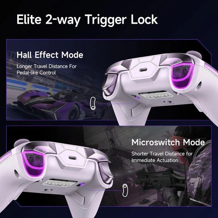EasySMX D10 Wireless Gaming Controller with Dual-Mode Triggers & TMR Hall Effect Joysticks Charging Dock for PC/Switch/Phone/Ste